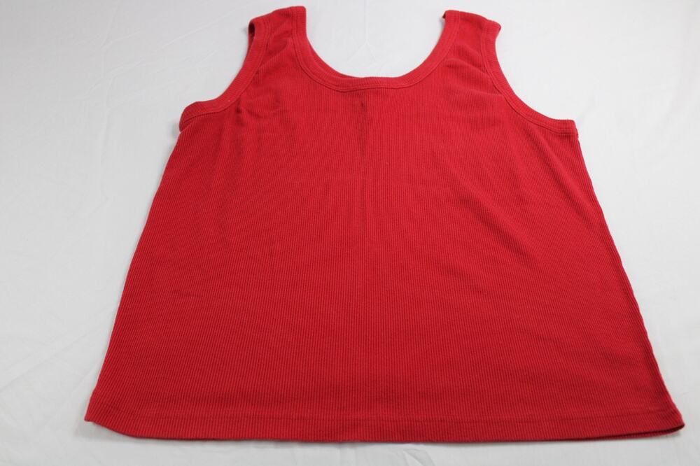 Vintage Knitt Max Women's XL Ribbed Tank Top Cotton Blend Red Scoop Neck Taiwan